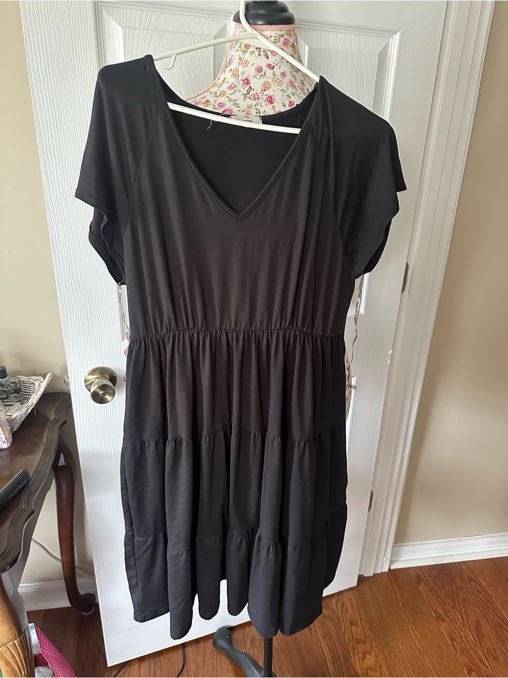 Entro Tiered Black Dress